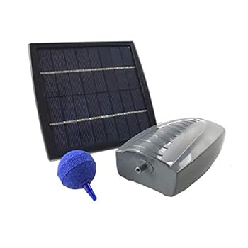 AEO Solar Powered Air Pump Kit one Airing Stone 2LPM Air Pump  15W Solar Panel for Fish Pond Aquaculture Hydroponics Bubbleponics