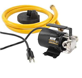 WAYNE PC2 Portable Transfer Water Pump With Suction Hose And Attachment Black
