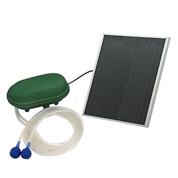 Sunnydaze Solar Pond Oxygenator Plus Air Pump Outdoor with Battery Pack 52 GPH  for Aquarium or Fish Tank