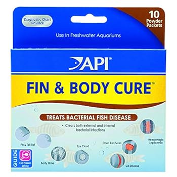 API FIN  BODY CURE Freshwater Fish Powder Medication 10Count Box
