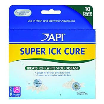 API SUPER ICK CURE Freshwater and Saltwater Fish Powder Medication 10Count Box